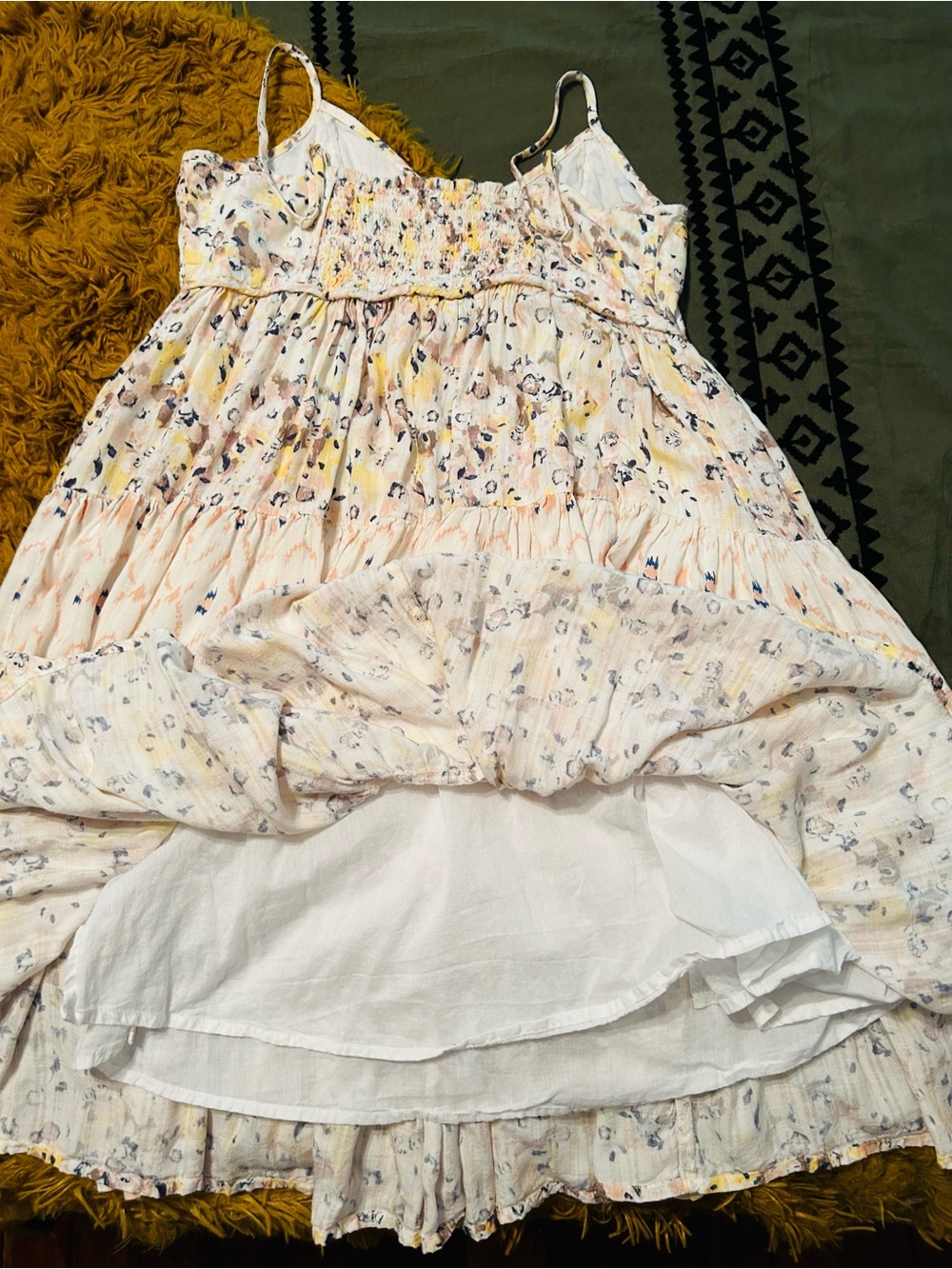Lucky Brand Floral Tiered Sundress - Light Pink & Yellow - Picture 4 of 5